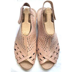 Earth Women's 10W Pisa Galli Wide Dusty Pink/Rose Spumoni Slingback Peeptoe